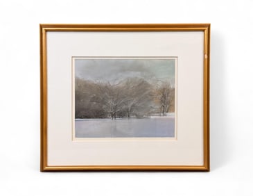 Greg Mort, Winter scene, pastel.