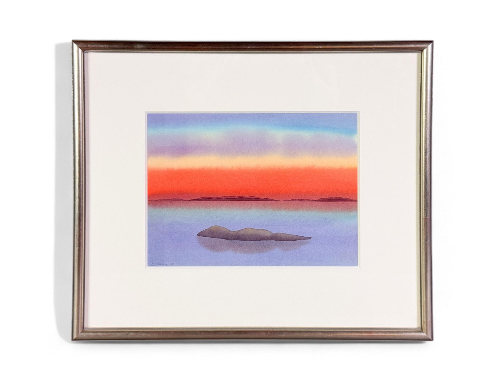 Elizabeth Osborne, "Manchester #4," WC.: Osborne, Elizabeth (American, b. 1936). "Manchester #4." Watercolor on paper. 1988. Signed and dated l.l. Sight: 8 3/4" x 11 3/4". Frame: 17" x 20". Provenance: Purchased from Jane Haslem Gallery in 1