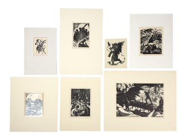 7 Claire Leighton Engravings.