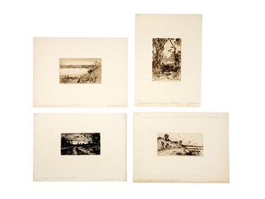 4 Mary N. Moran Etchings.
