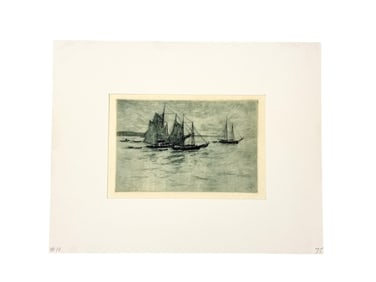 Mielatz, "Swordfish Schooner," 1903, Etching.