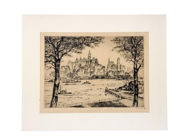 Schutz, "Metropolis," c. 1927, Etching.