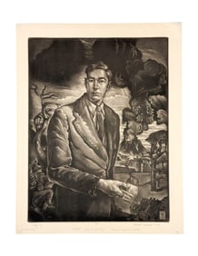 Weidenaar, "Self," 1950, Mezzotint.