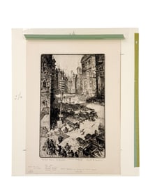 Weidenaar, "Market Place," 1940, Etching.