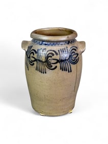 B.C. Milburn stoneware crock.