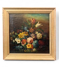 Still life of flowers, O/C.