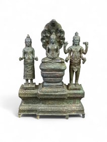 Khmer Buddhist triad, Bayon period, 13th c.