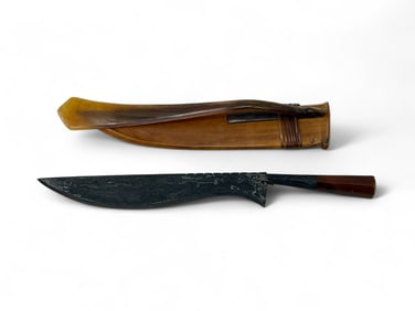 South Asian knife with wooden scabbard, 20th c.