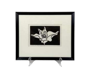 Hnizdovsky, "First Tulip," 1973, Woodcut.