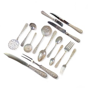 Kirk & Sons "Repousse" sterling flatware.
