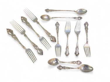 Wallace "Meadow Rose" sterling flatware set.