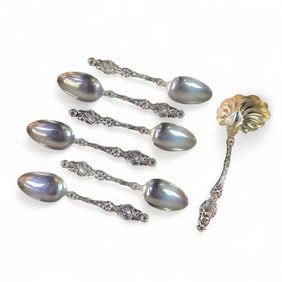 7 Whiting Manf. Co. "Lily" sterling pieces.