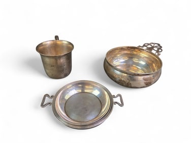 3 Sterling shaving pieces.