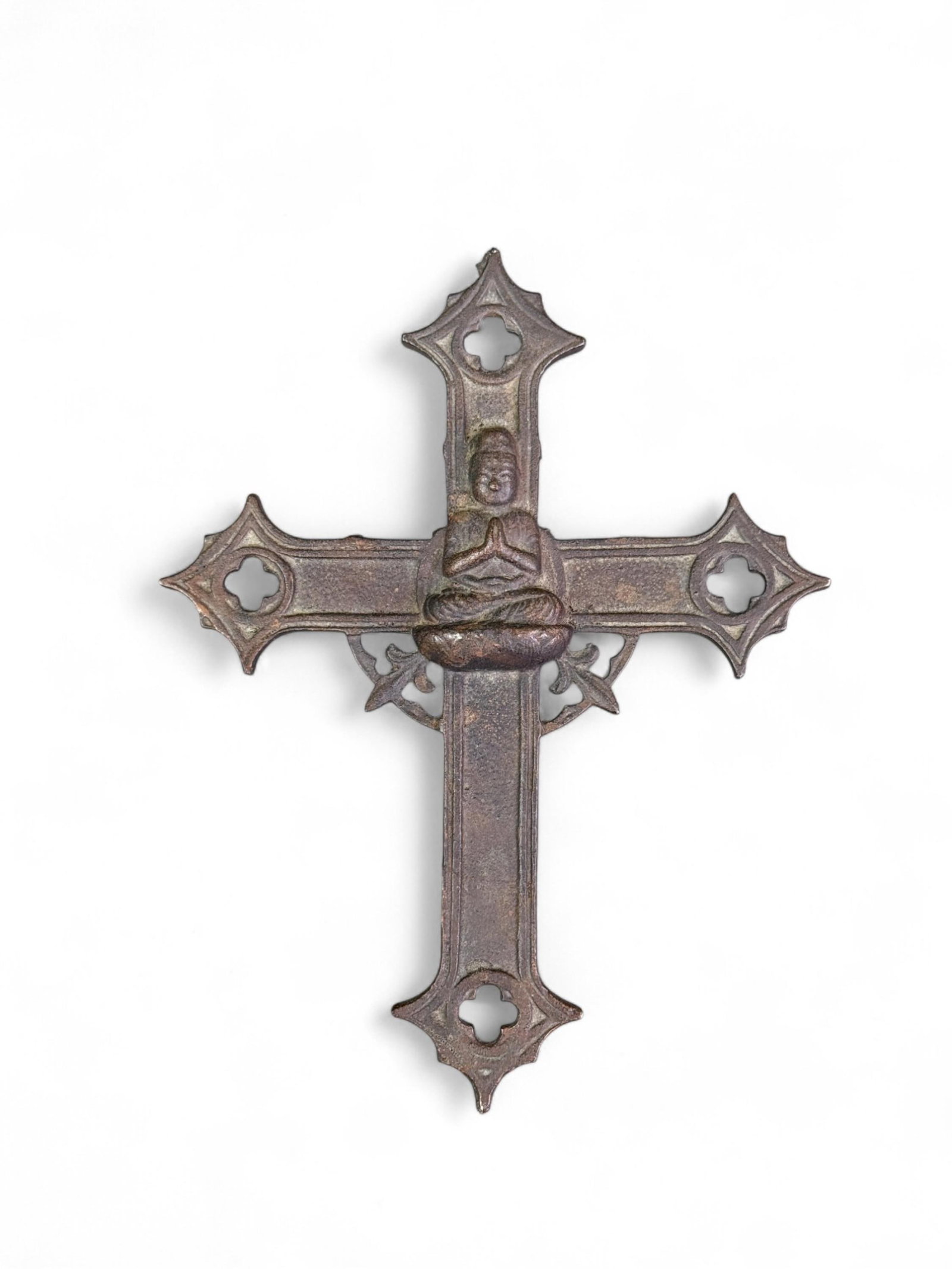Japanese iron cross with Buddha. (1 of 3)