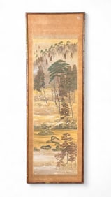 Japanese hanging scroll of landscape, 19th-20th.