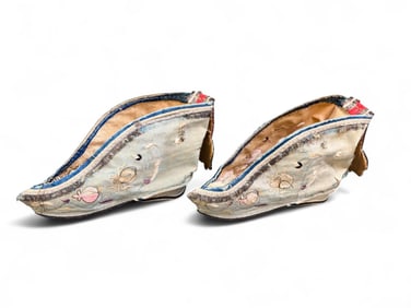 Chinese silk foot binding shoes.