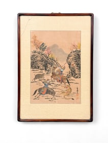 Chinese painting of hunting warriors.