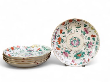 5 Asian porcelain plates.