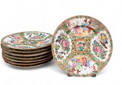 9 Asian porcelain plates.