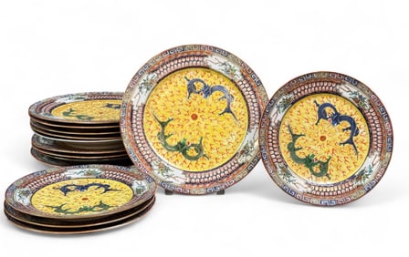 14 Asian porcelain plates.