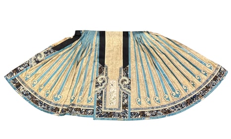 Qing Chinese silk Mamian qun skirt.