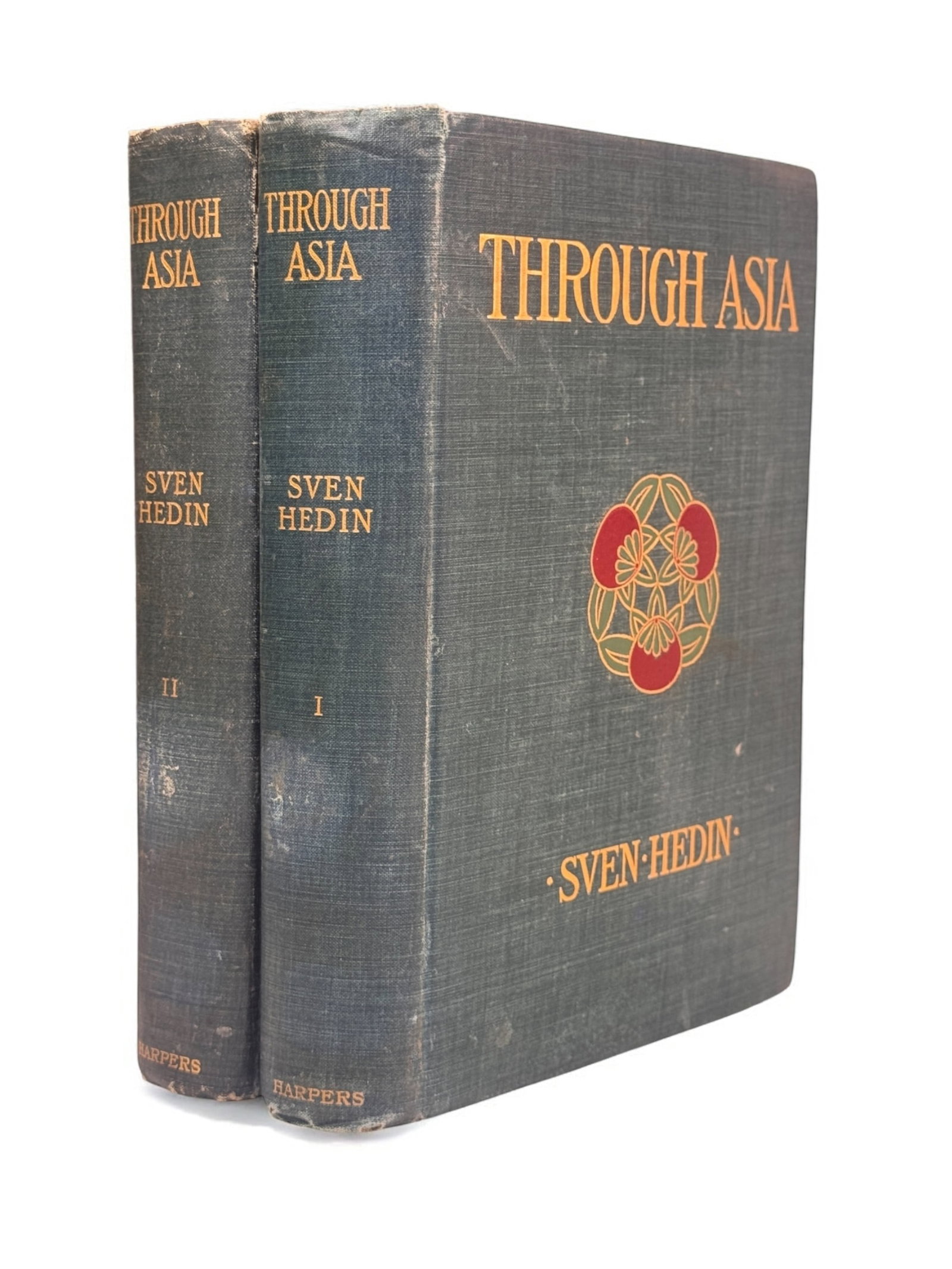 2 Vols. Through Asia.: [Travel and Exploration] Hedin, Sven. Through Asia, with nearly 300 Illustrations from Sketches and Photographs by the Author. New York: Harpers. 1899. 2 Vols. Green cloth with gold decorations. Both 