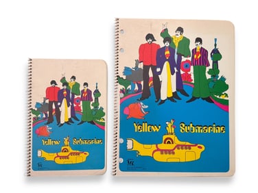 1968 Beatles Yellow Submarine Spiral Notebooks.