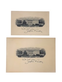 Two Jackie Kennedy White House Cards.