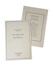 John F Kennedy Jr Carolyn Bessette Funeral Program