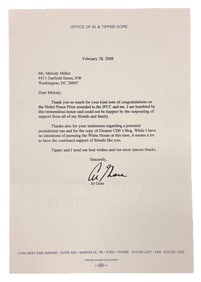 Al Gore 2008 TLS on Nobel Peace Prize Award.