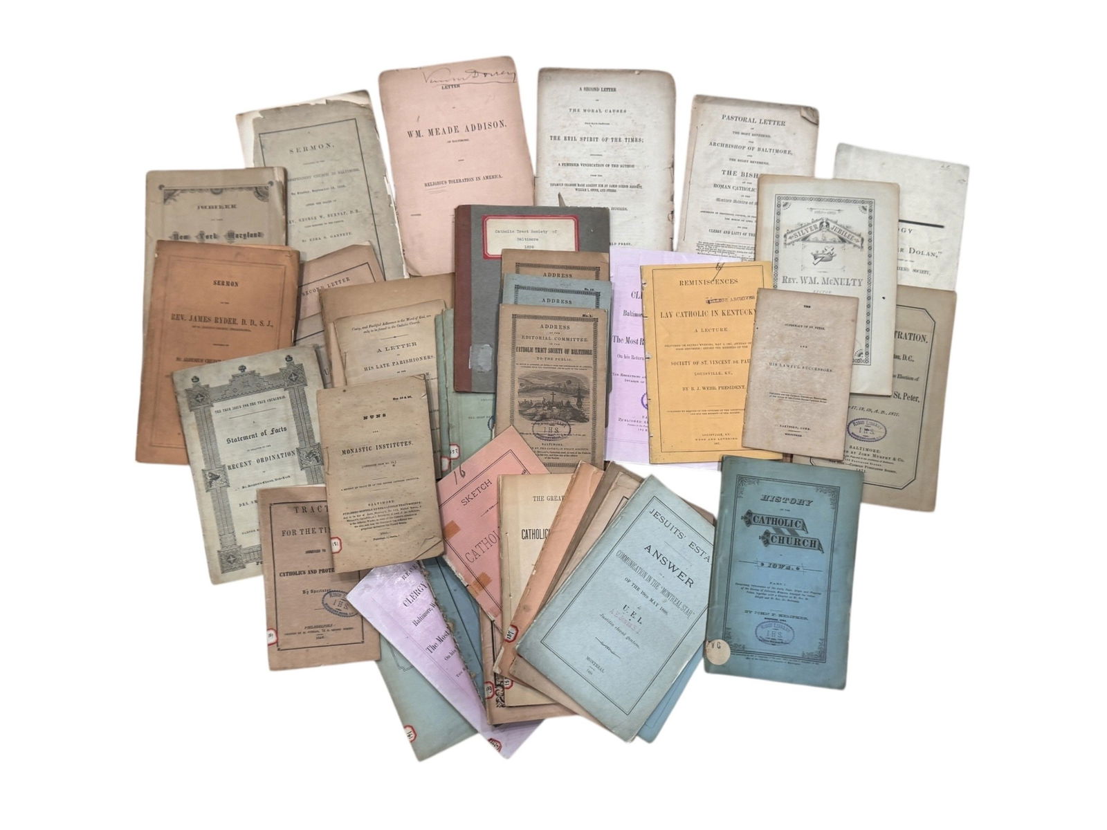 50+ Vols. 19th C. Catholic Imprints, Pamphlets. (1 of 1)