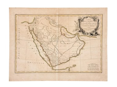 Carte de L'Arabie qui se divise en Arabie Petree.