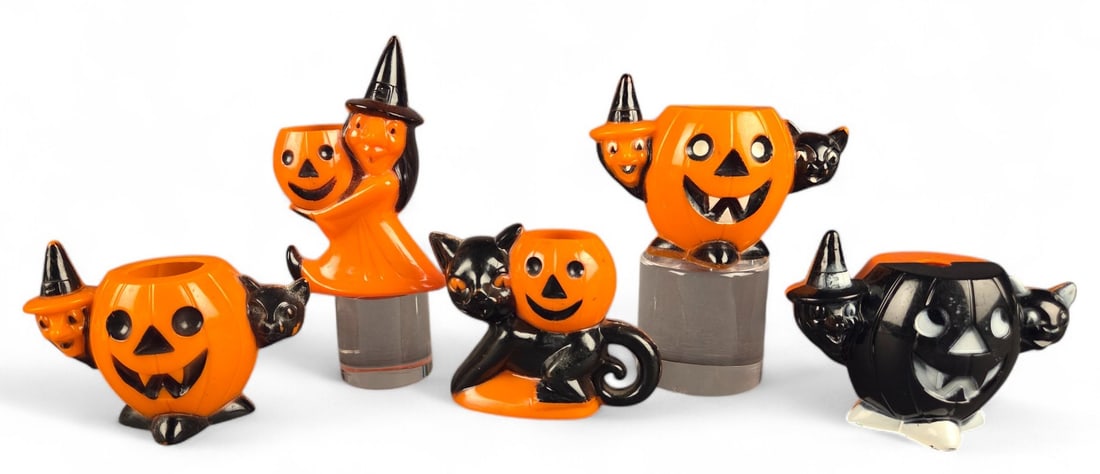 5 Vintage Rosbro plastic Halloween decorations (1 of 2)