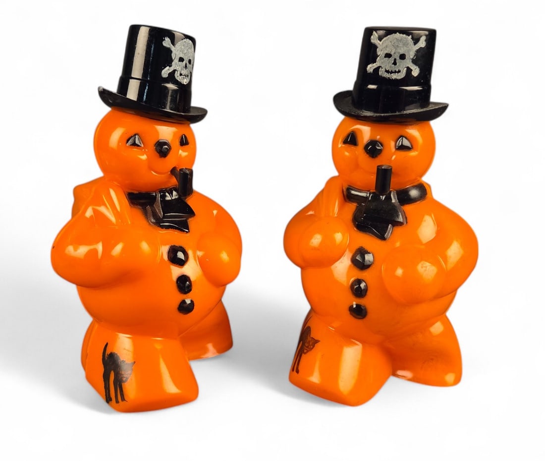 2 Vintage Rosbro plastic Halloween snowmen (1 of 5)