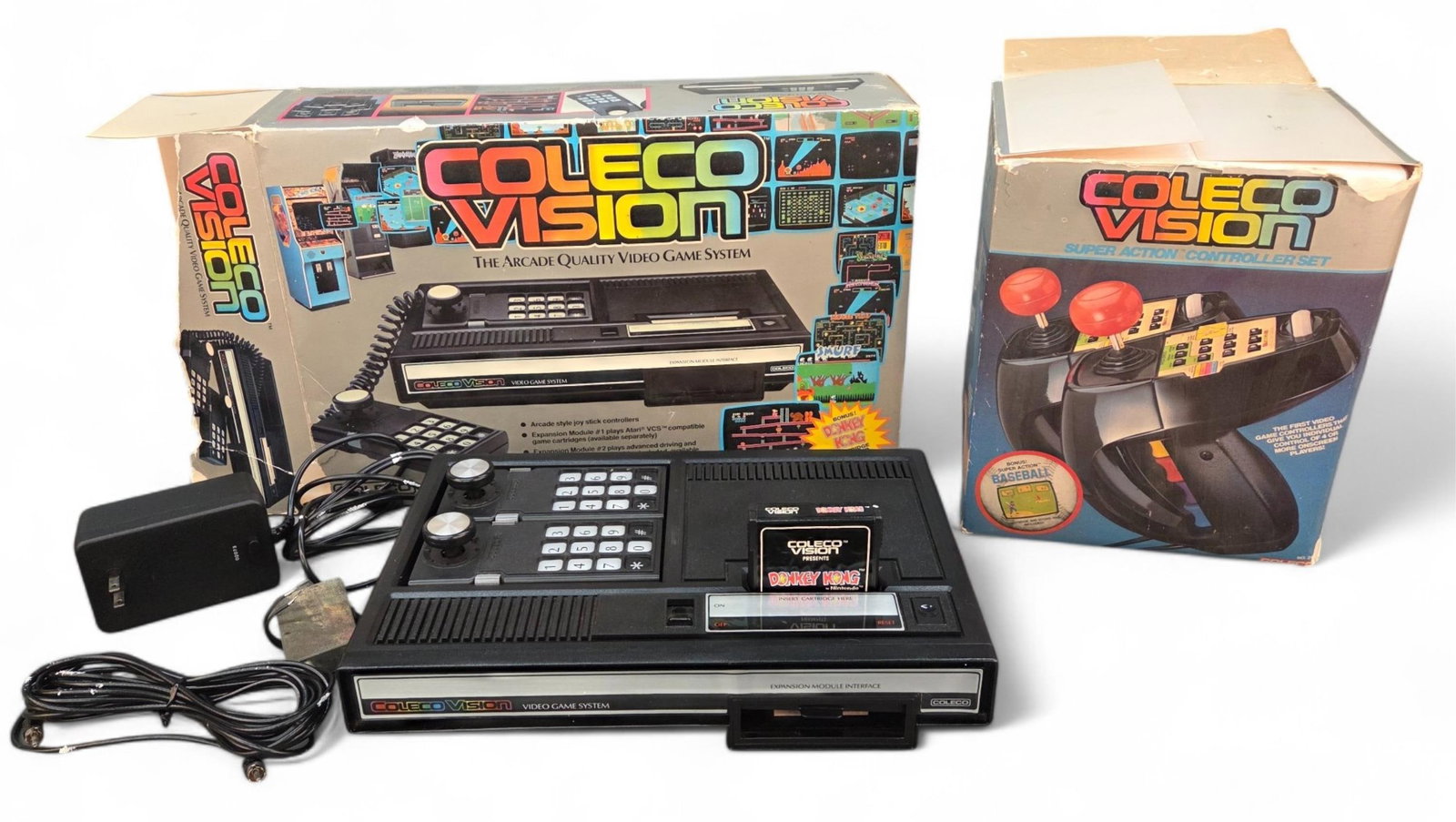 Coleco Vision game system and controllers in box (1 of 2)