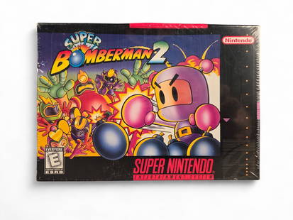 SNES "Super Bomberman 2" SIB: A Super Nintendo "Super Bomberman 2" (Hudsonsoft, 1994) sealed in box.