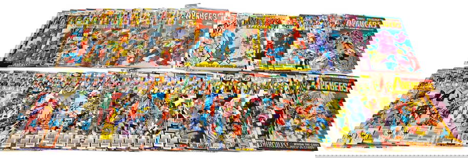 59 Marvel The Avengers (1970-86) comics: A group of fifty-nine Bronze Age Marvel Comics "The Avengers", "The Mighty Avengers," and "West Coast Avengers" comics ++The Avengers. Including #78 (1970), #79 (1970), #80 (1970), #81 (1970), #84 (19