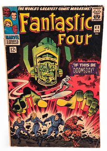 Marvel Comics Fantastic Four #49 (1966) comic: A Marvel Comics "Fantastic Four" #49 (1966) comic. First full appearance of Galactus.