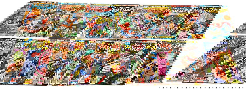 21 Marvel The Amazing Spider-Man (1975-86) comics: A group of twenty-one Bronze Age Marvel Comics "The Amazing Spider-Man" comics. Including #151 (1975), #155 (1976), #158 (1976), #158 (1976), #159 (1976), #161 (1976), #162 (1976), #163 (1976), #164 (