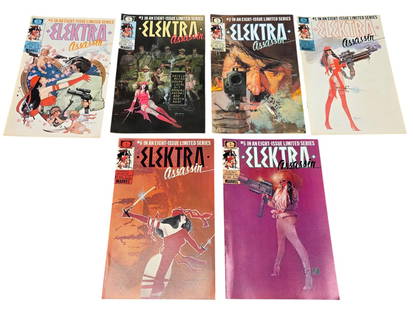 6 Epic/Marvel Elektra: Assassin (1986) comics: A group of six Modern Age Epic Comics/Marvel Comics "Elektra: Assassin" comics. Including #1 (1986), #2 (1986), #3 (1986), #4 (1986), #5 (1986), #6 (1986).