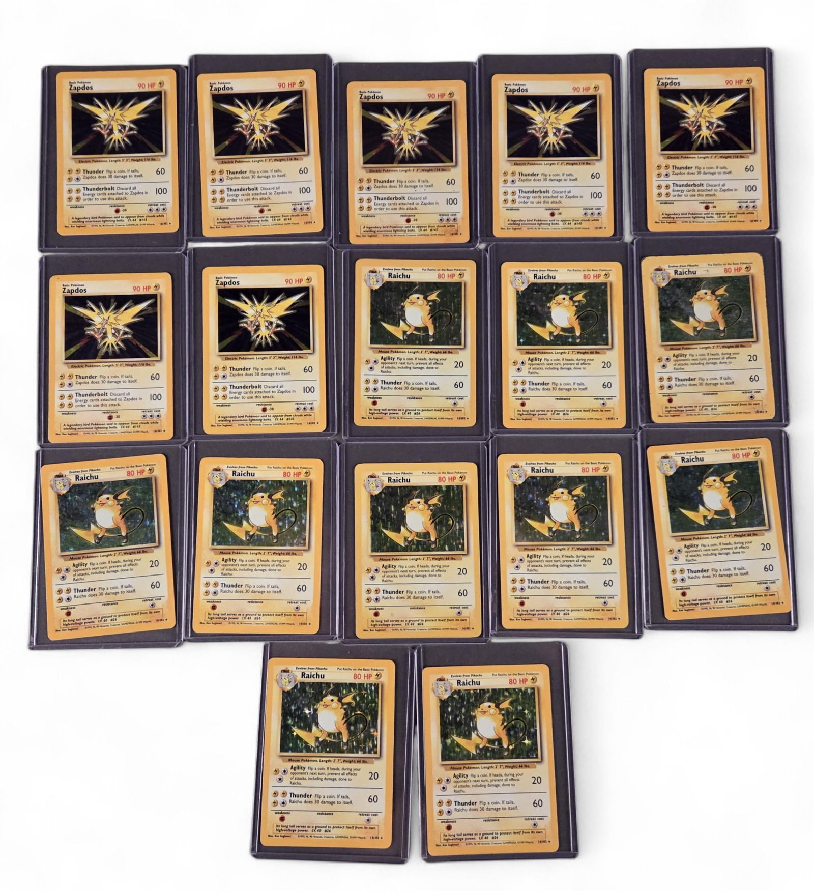 17 PTCG Base Set [Ultd] holo Raichu & Zapdos cards (1 of 8)