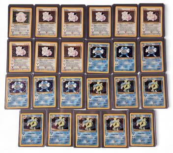 23 PTCG Base Set [Ultd] holo cards: A group of twenty-three Pokemon TCG Base Set [Unlimited] holofoil cards. Eight Clefairy #5, Chansey #3, eight Gyrados #6 and six Poliwrath #13.