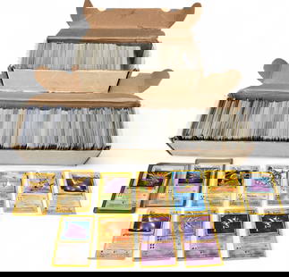 1800 PTCG Fossil [1st Ed.] cards: A group of Pokemon TCG Fossil [1st Edition] cards. Approximately 1800 cards. Including Aerodactyl #16, two Ditto #18, two Haunter, Muk #28, Kabutops #24, Lapras #25, Raichu #29, two Zapdos #30,