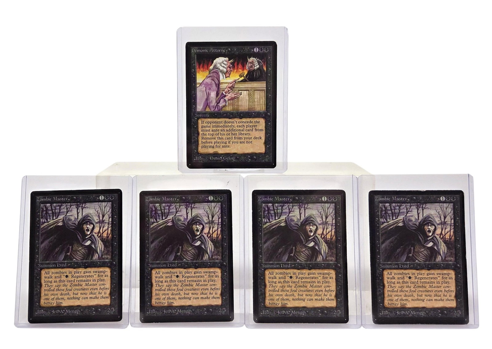 5 MTG Beta Demonic Attorney & Zombie Master (1 of 4)