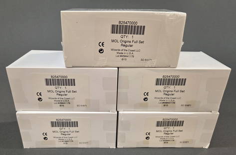 5 MTG MOL Origins regular set: A group of five Magic the Gathering MOL Origin regular set. One factory sealed and others opened rare's removed.