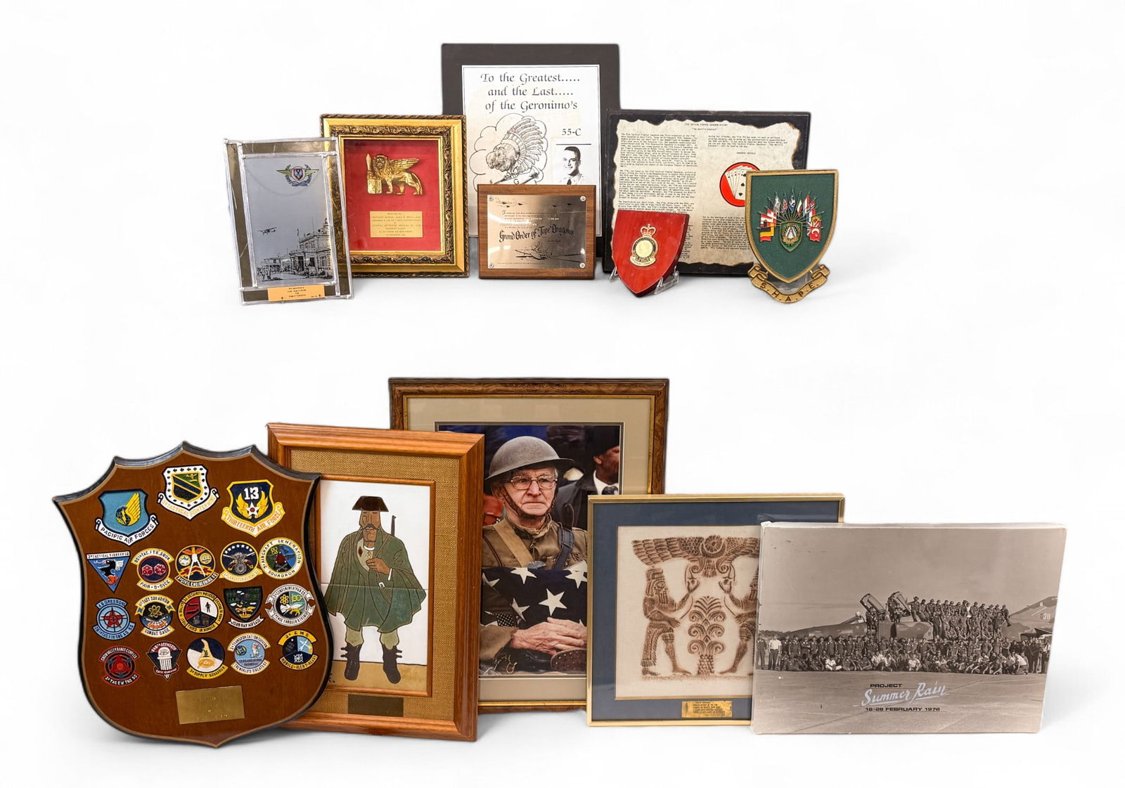 12 Gen. Brown artworks.: A group of twelve Lt. Gen. James R. Brown, USAF artworks. Largest: 22" x 17 1/2". Provenance: From the Estate of U.S.A.F. Lt. General James R. Brown (1930-2015).