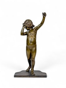 F.L. Virieux, "Enfant aux Bras Leves," bronze.