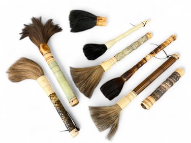 7 Chinese horsehair calligraphy brushes.