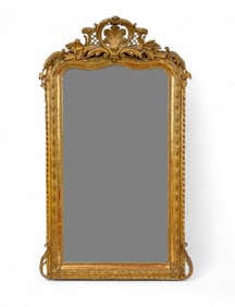Gilt mantle mirror.