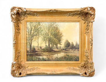 Prochazka, Figures in woods, O/C.